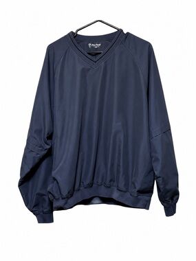 Pro Tour Performance Golf Windbreaker Pullover Mens L Navy Blue V-Neck